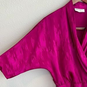 Vintage Eleanor Brenner Fuchsia Wrap Blouse